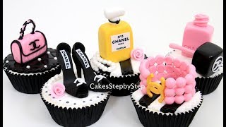 CHANEL Fashion CUPCAKES Idea with MINIATURES by Cakes StepbyStep [upl. by Mohl]