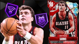 GALAXY OPAL ARVYDAS SABONIS GAMEPLAY IS A MONSTER OF A BIG MAN IN NBA 2K24 MyTEAM [upl. by Annaierb]