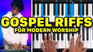 Learn 3 EPIC Gospel Keys Riffs  Worship Piano Tutorial  Sunday Keys App [upl. by Erdnad]