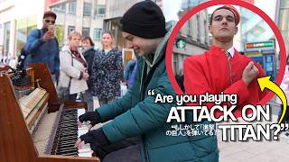 I Played Every ATTACK ON TITAN OP On Piano In Public [upl. by Houston803]