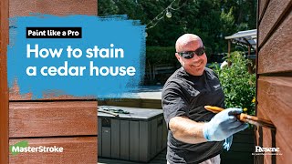 Paint like a Pro  How to stain a cedar house [upl. by Demmer]