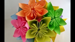 How to make  Kusudama Flower Ball  kusudama flower bouquet  Origami Flower Ball  Craftastic [upl. by Aihsena261]