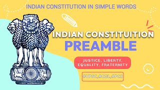 quotIndian Constitution in Simple Words  Preamble Explained  AskPrepquot [upl. by Tressia]