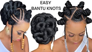 🔥EASY BANTU KNOTS ON NATURAL HAIR BRAIDED BANTU KNOT IN 30 Mins  Protective Style  Tupo1 [upl. by Four395]