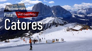 Pista Catores i 3 cambi di pendenza micidiali del Seceda dolomitisuperski seceda pistanera [upl. by Eedia372]