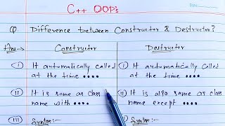 Difference between Constructor and Destructor in C in hindi  Constructor Vs Destructor [upl. by Uhayile]