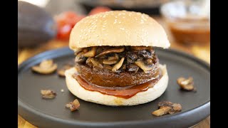 Vegan Burger with Mushroom I Incredibly Quick amp Easy Seitan Recipe [upl. by Annotahs]