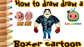 how to draw a boxer From Motu Patlu Step By Step motupatlu [upl. by Bryant832]