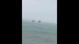 Photo Showing Raptor Patrol Boat Split in Half in Crimean Storm is actually a Cargo Ship from March [upl. by Lleret]