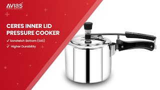 Avias India Stainless Steel Ceres Inner Lid Pressure Cooker [upl. by Lohner]