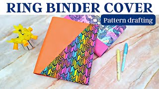 Custom size RING BINDER COVER  Pattern drafting tutorial [upl. by Cohe]