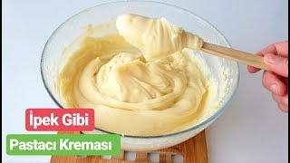 ŞEKLI BOZULMAYAN IPEK GIBI BASİT PASTACI KREMASI TARİFİ 💯 CREAM PATISSERIE ✔ [upl. by Leivad217]