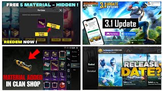 FINALLY 😍 BGMI 31 UPDATE  GET FREE 5 MATERIAL IN BGMI amp PUBG  HOW TO GET FREE MATERIAL IN BGMI [upl. by Annaohj]