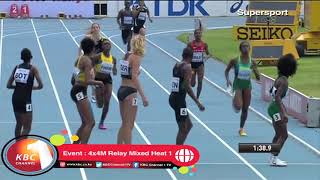 Kenya wins 4x4M Relay Mixed Heat 1 [upl. by Ellenrahc]