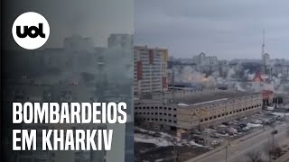 Guerra na Ucrânia Imagens mostram bombardeios em Kharkiv segunda maior cidade da Ucrânia [upl. by Ping806]