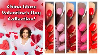 New China Glaze Valentines Day quotLove amp Kissesquot Nail Polish Collection  Review with comparisons [upl. by Ram]