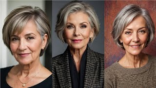 Best short hairstyles for women over 50 with thin hairs 2024 [upl. by Ppik]