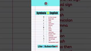 Symbols in English english education englishlearning learning words [upl. by Lowndes776]