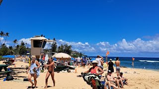 Poipu Beach Park packed on Kauai July 19 weekend [upl. by Romito]