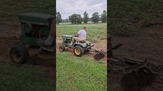 plowing and discing with john deere 140 [upl. by Nnylekoorb]