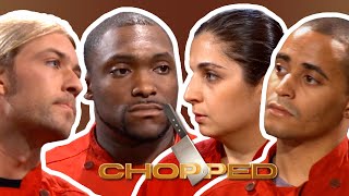 Chopped Alligator Tenderloin Catfish amp Hot Dog Buns  Full Episode Recap  S5 E6  Food Network [upl. by Wilmar]