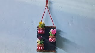 How to make bottle flower pot at home  bottle flower pot amp decor items holder  West Material idea [upl. by Nallad]