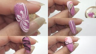 reflective glitter sticker art gradient art emboss art nail art design [upl. by Roderigo]