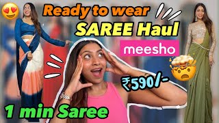 Best Meesho SAREE Haul😍FAREWELL amp FESTIVE Ready to wear sarees saree meeshohaul [upl. by Margreta]