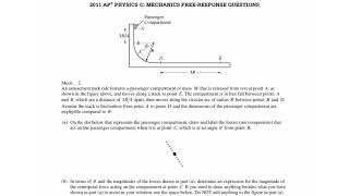 2011 AP Physics C Mechanics FRQ 2 [upl. by Lemor]