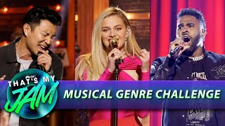 Musical Genre Challenge with Jason Derulo Simu Liu and More  Thats My Jam [upl. by Nalyad438]