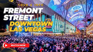 Fremont Street Experience Las Vegas 2024  Downtown  SlotZilla Zip line Attraction  Parking  Tour [upl. by Aileme944]