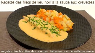 Recette des filets de lieu noir à la sauce aux crevettes [upl. by Yehs440]