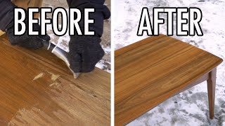 Repair and Refinish a Mid Century Coffee Table  Thrift Store Rescue 27 [upl. by Nelhsa]