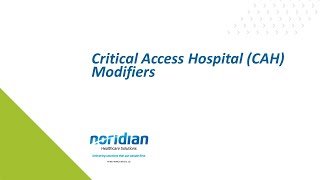 Critical Access Hospital CAH Modifiers [upl. by Booker752]