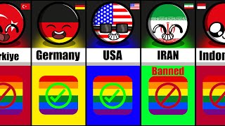 Countries that banned VS not banned LGBTQ Flag countryballs [upl. by Durr]