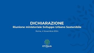 G7 Riunione dei Ministri dello Sviluppo Urbano Sostenibile [upl. by Urissa]