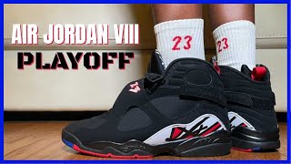 Air Jordan 8 Playoff  Review amp On Feet [upl. by Leanna761]