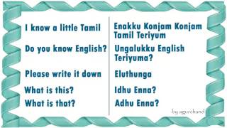 Learn Tamil through English  Survival phrases [upl. by Faxun821]