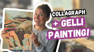 Creating a Collagraph and Gelli Plate Painting Collage [upl. by Leake]