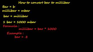 how to convert bar to millibar  pressure converter [upl. by Stalk827]