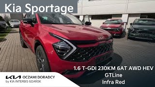 Kia Sportage 16 TGDI 230KM 6AT AWD HEV wersja GTLine z pakietem AE w kolorze New Infra RED  4K [upl. by Stoops]