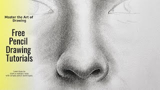 Free Pencil Drawing Tutorial How to Draw a Nose with Simple Tools [upl. by Llemert]