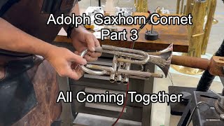 Adolph Saxhorn Part 3 All Coming Together band instrument repair Wes Lee Music Repair [upl. by Dett]