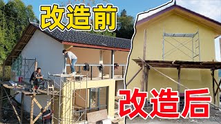 农村老房子外墙改造完工，用石膏板改造外墙，不知道能不能经得起风吹雨打 [upl. by Baptiste786]