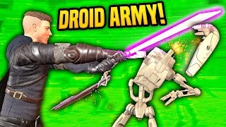 LIGHTSABER SLICES THROUGH BATTLE DROID ARMY  Blades and Sorcery VR Mods Star Wars [upl. by Hsetih306]