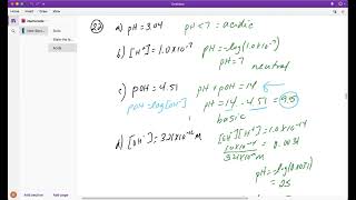 Which of the following conditions indicate an acidic solution at 25∘ C a pH3 04 b H1 0 ×10 7 [upl. by Devinna]