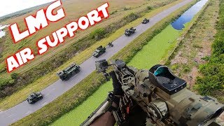 Airsoft quotLittle Birdquot Helicopter Mission  LMG Air Support [upl. by Bertilla]