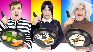 WEDNESDAY VS PUGSLEY VS MORTICIA COOKING CHALLENGE  CRAZY MONSTER FOOD CHALLENGE BY SWEEDEE [upl. by Alul]