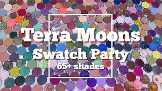 Terra Moons Swatch Party 65 shades  My Single Shadow Collection  sofiealexandrahearts [upl. by Anaj]