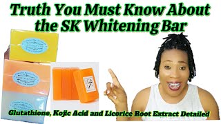 Honest Review on SK Skin Lightening bar Soap with Kojic acid Glutathione and licorice Extract [upl. by Kumagai]